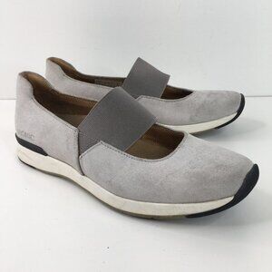 Vionic Cadee Light Gray Suede Leather Slip On Mary Jane Sneaker Size 9.5